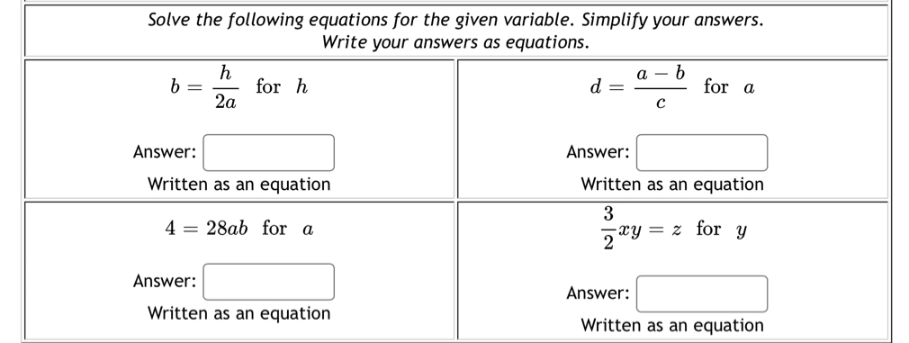 Written as an equation