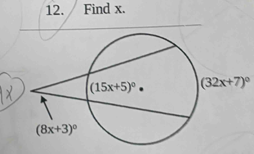 Find x.
(32x+7)^circ 