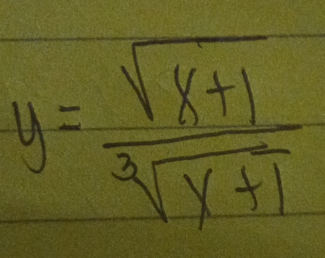 y= (sqrt(x+1))/sqrt[3](x+1) 