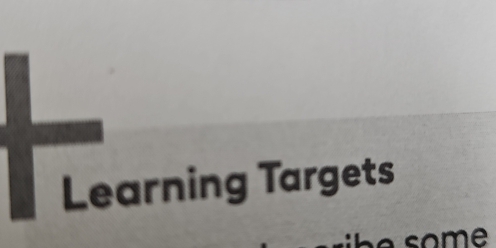 Learning Targets