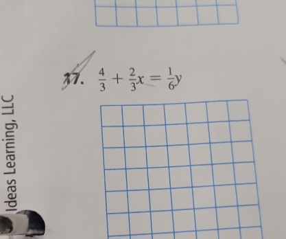  4/3 + 2/3 x= 1/6 y