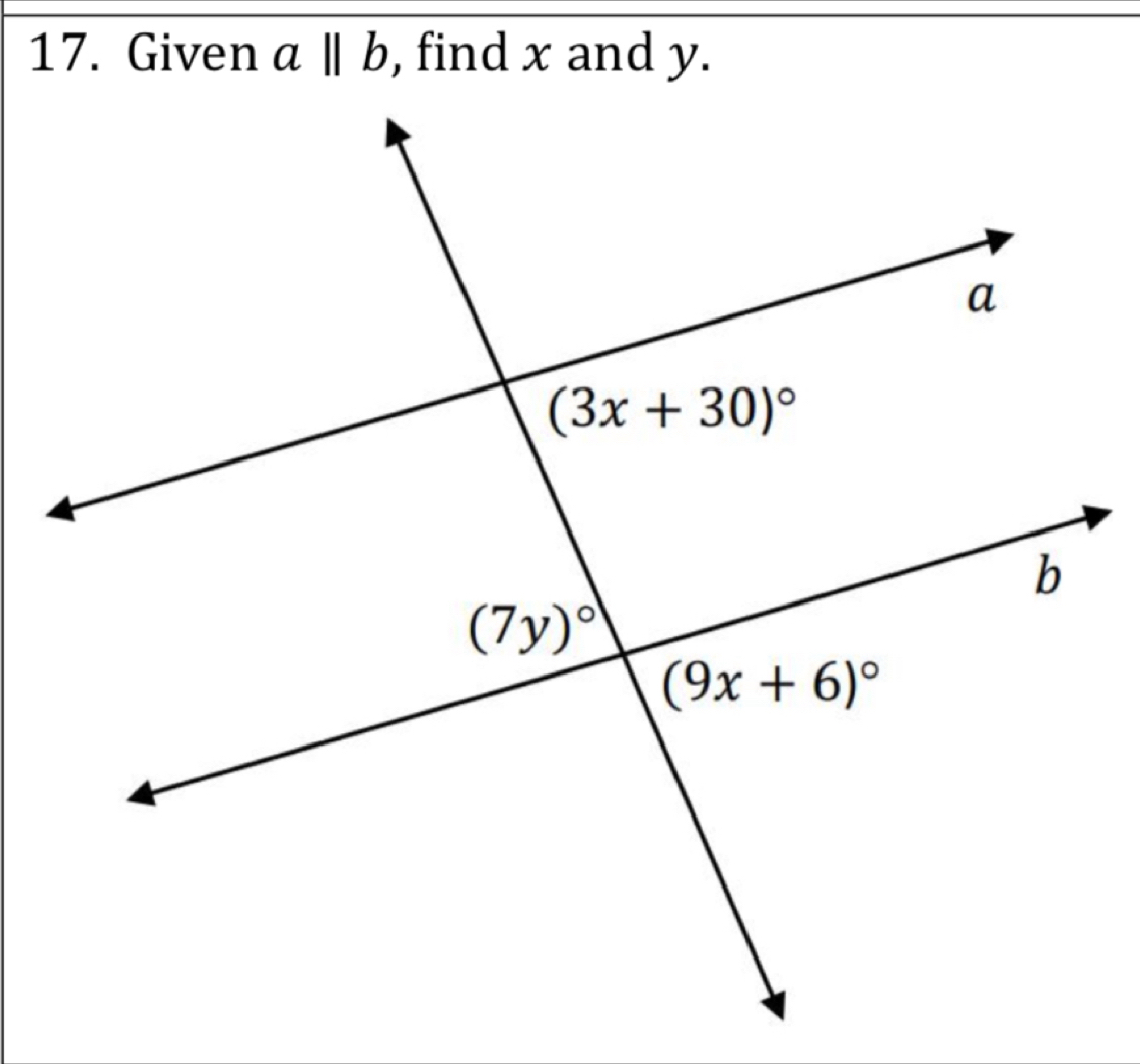 Given aparallel b , find x and y.