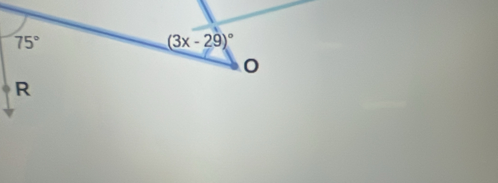 75°
(3x-29)^circ 
R