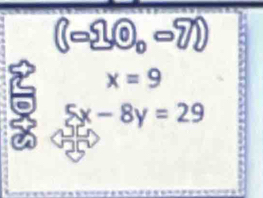 (cos 30,0π )
x=9
5x-8y=29