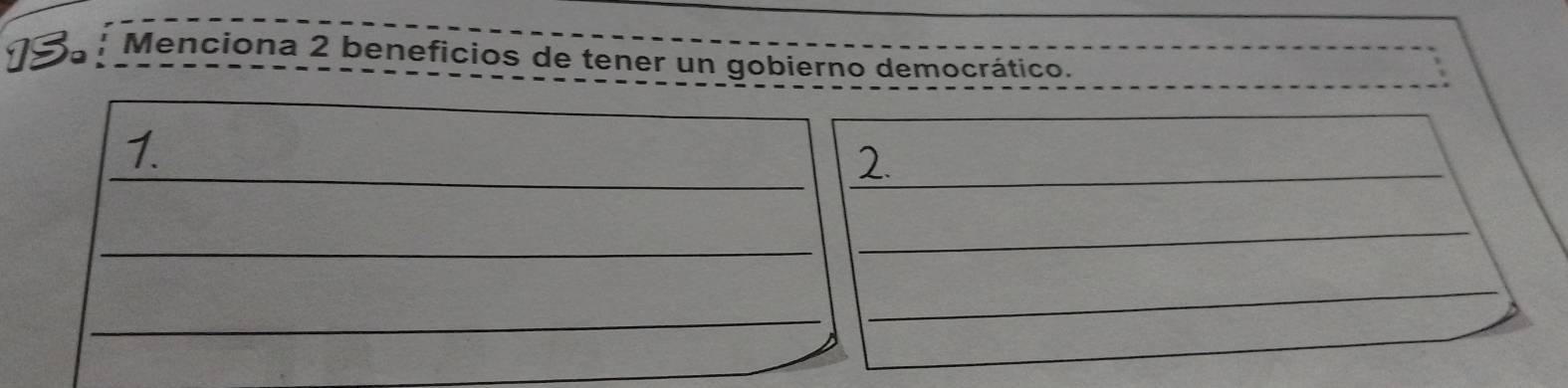 Menciona 2 beneficios de tener un gobierno democrático.