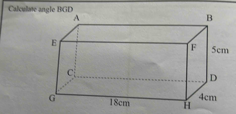 Calculate angle BGD