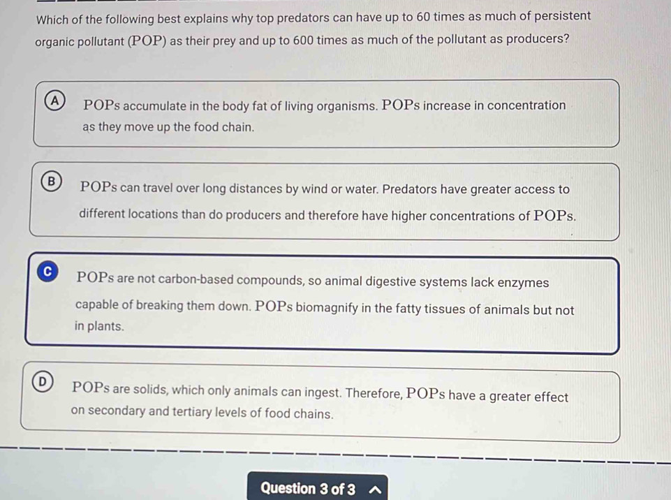 Solved: Which of the following best explains why top predators can have ...