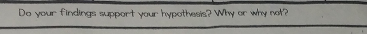 Do your findings support your hypothesis? Why or why not?