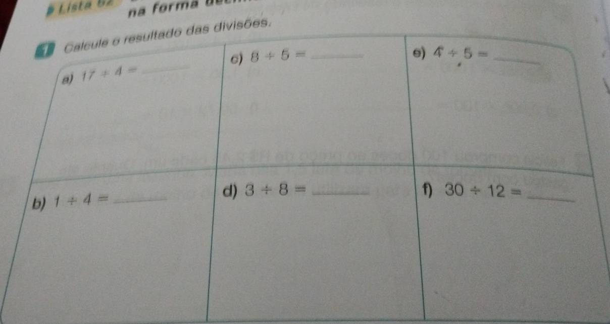 Lista 62
n a  form a  d e 
es.