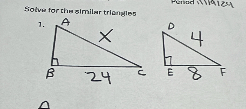 Period 
Solve for the similar triangles