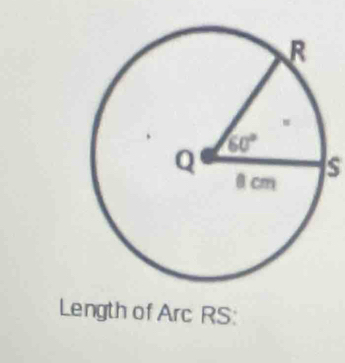 Length of Arc RS: