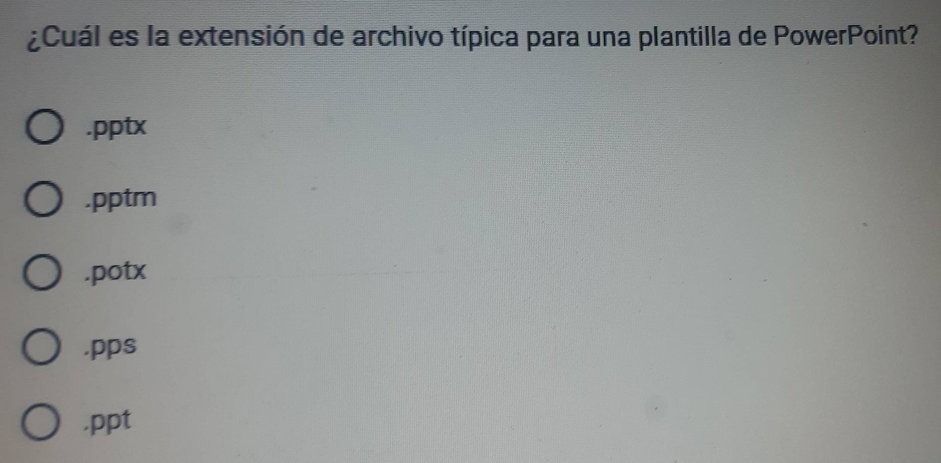 Resuelto:¿Cuál es la extensión de archivo típica para una plantilla de ...