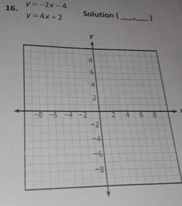 y=-2x-4
y=4x+2
Solution (_ j_ )
)