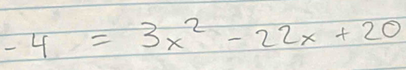 -4=3x^2-22x+20