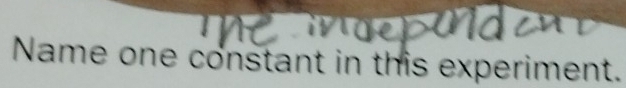 Name one constant in this experiment.