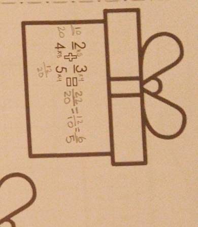  10/20   3/5 beginarrayr 4endarray frac (□)^4  22/20 = 12/10 = 6/5 
x_1
 12/20 