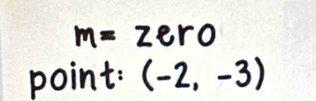 m=2ero
point: (-2,-3)