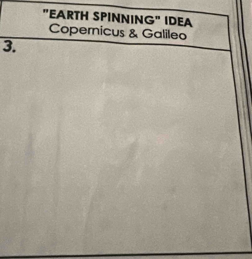 "EARTH SPINNING" IDEA 
Copernicus & Galileo 
3.