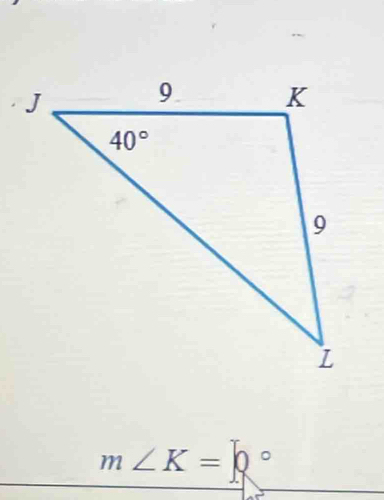 m∠ K=0°