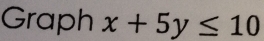 Graph x+5y≤ 10