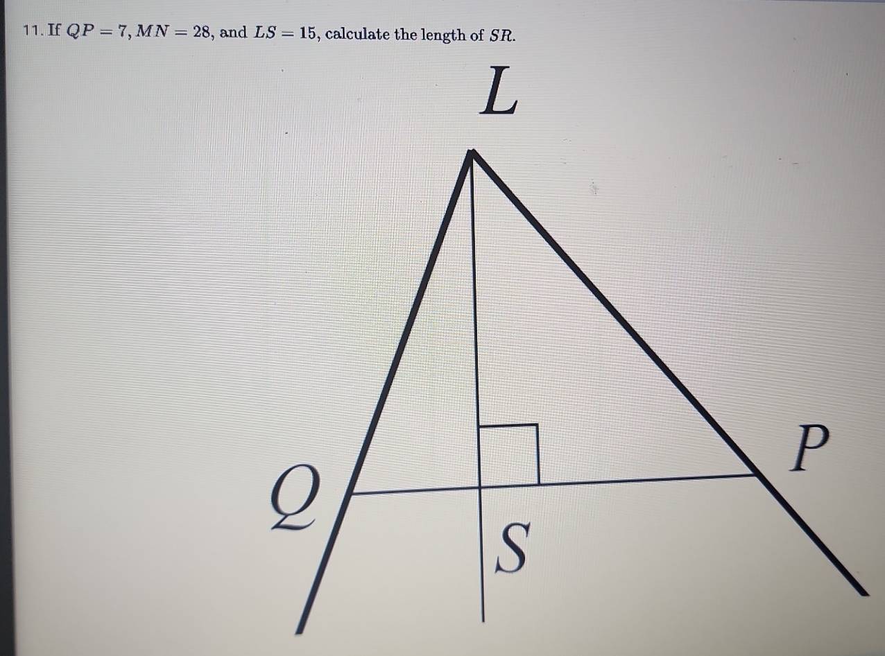 If QP=7,MN=28