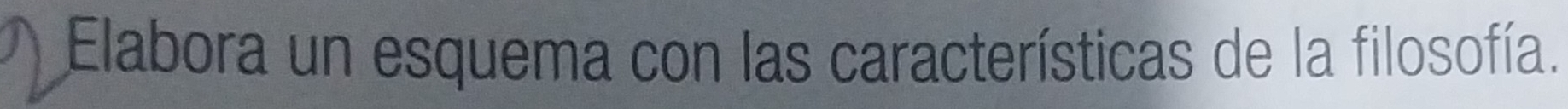 Elabora un esquema con las características de la filosofía.