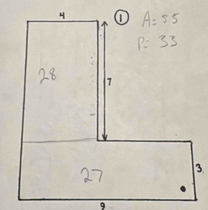 ① A=55
p=33
28
7
27
3