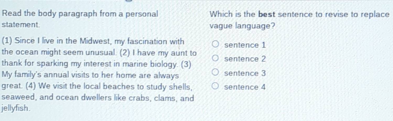 Solved: Read the body paragraph from a personal Which is the best ...