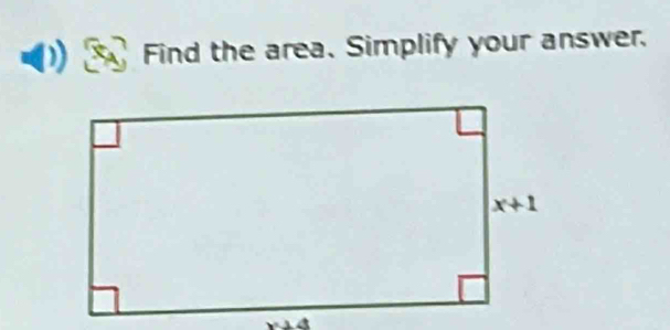 Find the area. Simplify your answer.
x=14