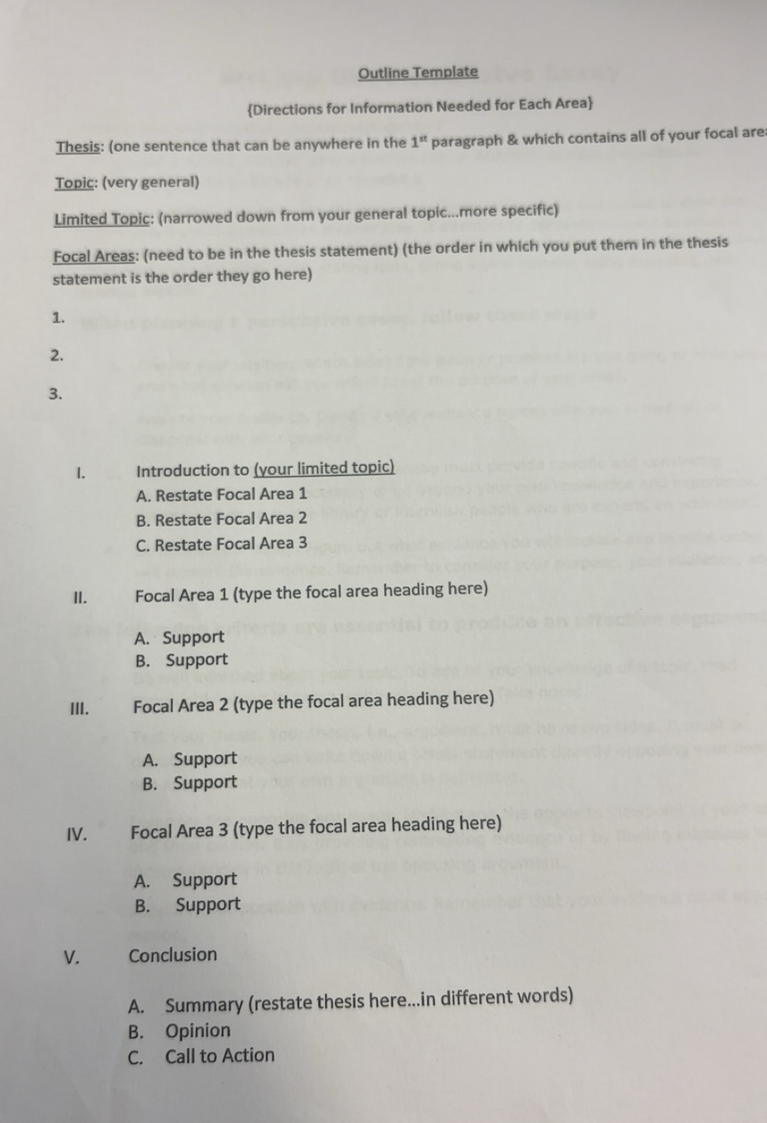 Solved: Outline Template Directions for Information Needed for Each ...