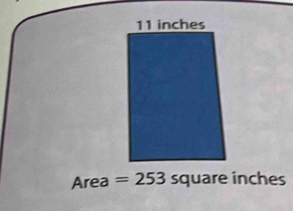 Area =253 squ are inches