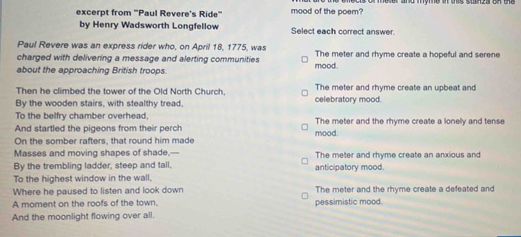 ats of meter and myme in this stanza on the excerpt from 