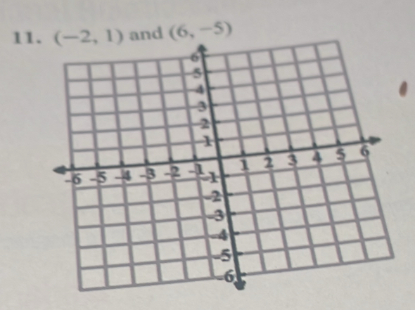 11 (-2,1) and (6,-5)