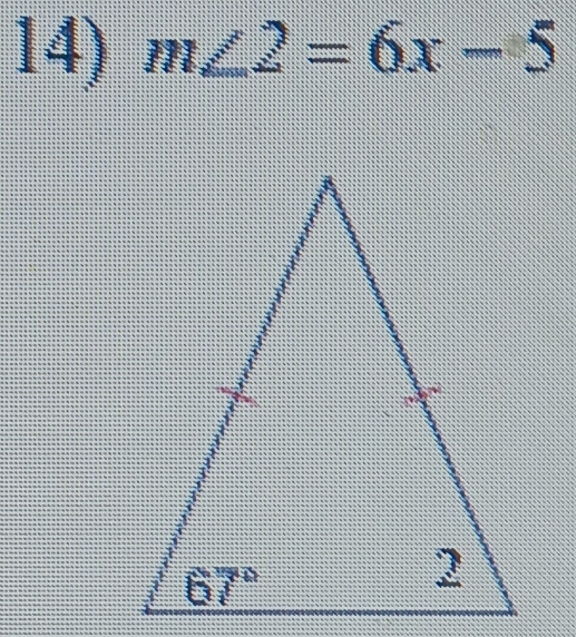 m∠ 2=6x-5