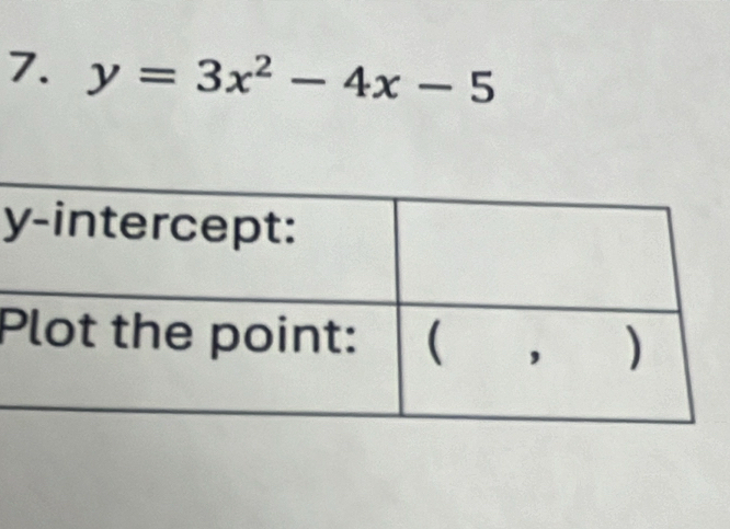 y=3x^2-4x-5
y
P