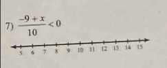  (-9+x)/10 <0</tex>