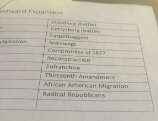 estward Expansion
7
cl