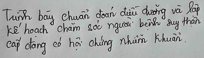 Tunk bag chuān doan dàǔ duoing và Rāp 
ke hoach cham soc nquàu benn Buy thàn 
cap clang ed há cháng nhèm khuān.