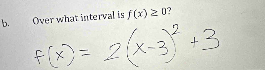 Over what interval is f(x)≥ 0 ?