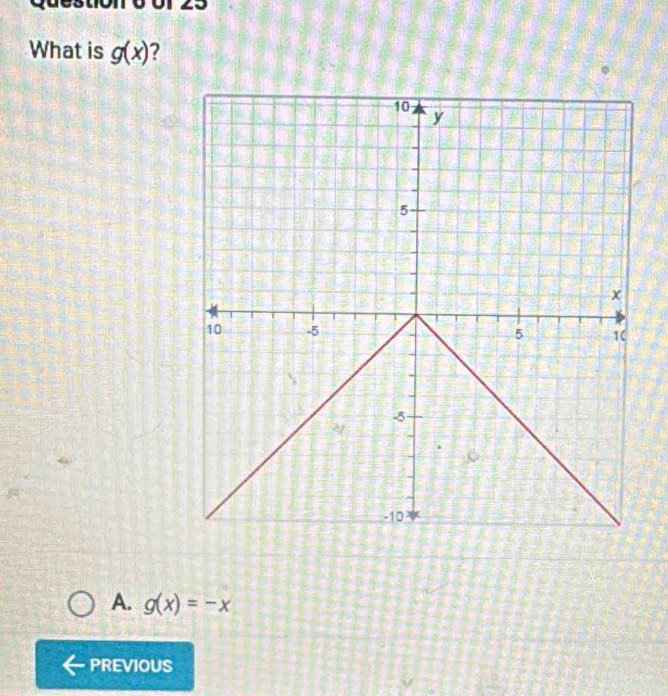 What is g(x) ?
A. g(x)=-x
PREVIOUS