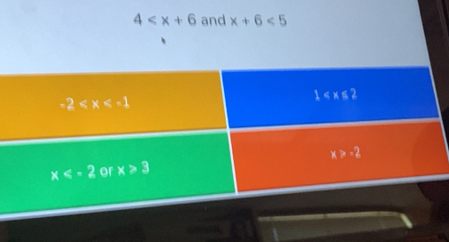 4 and x+6<5</tex>