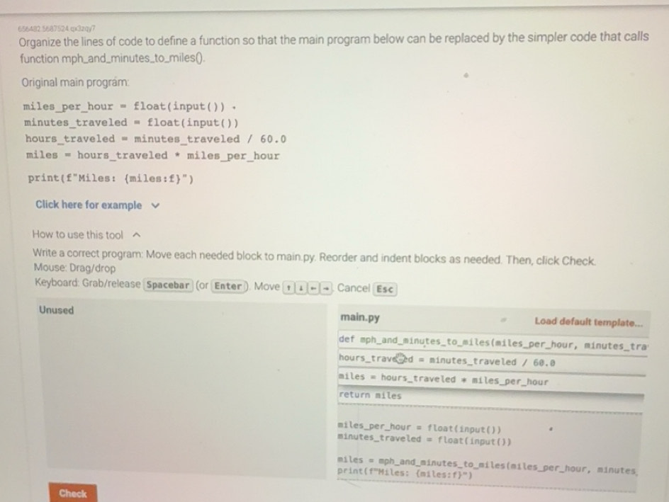 Solved: 656482.5687524 φx3zqy7 Organize the lines of code to define a ...