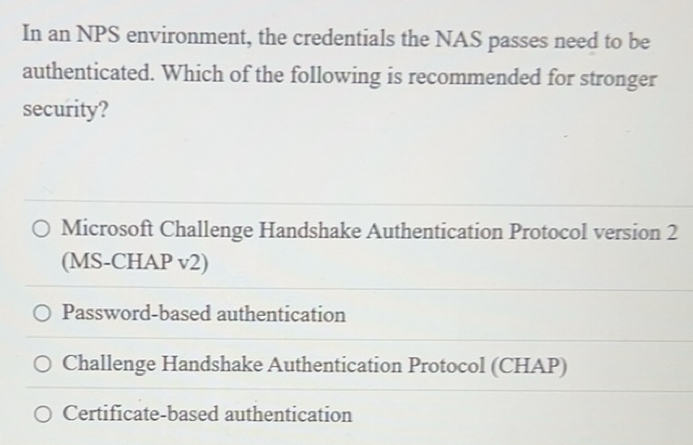 Solved: In an NPS environment, the credentials the NAS passes need to ...