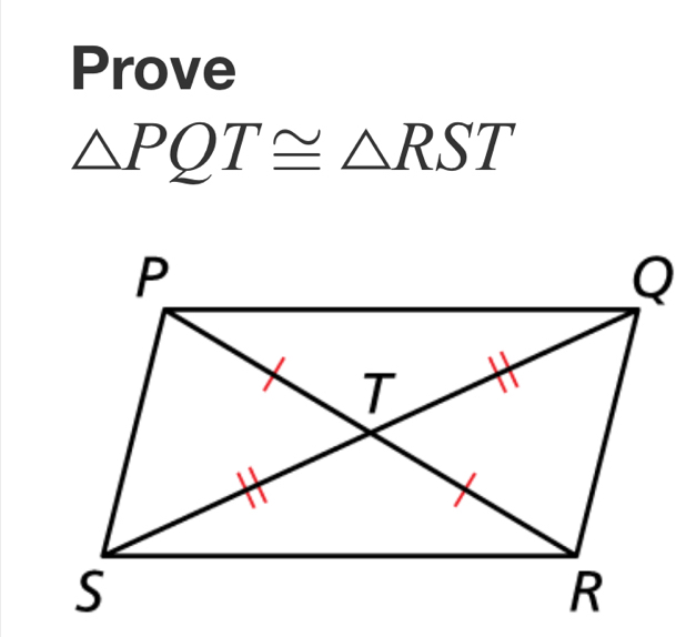 Prove
△ PQT≌ △ RST