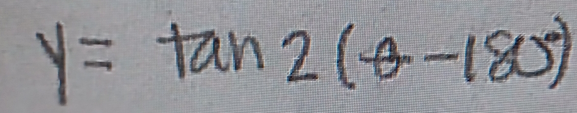 y=tan 2(θ -180°)