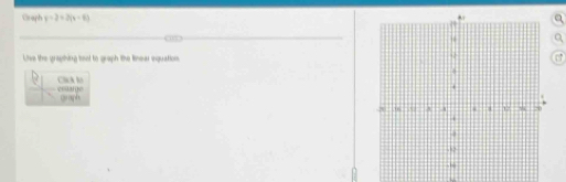 Geaph y=2+2(x-8)
Uve the graghing inot to graph the linear equation 
ClcA lo eosaige 
graph.