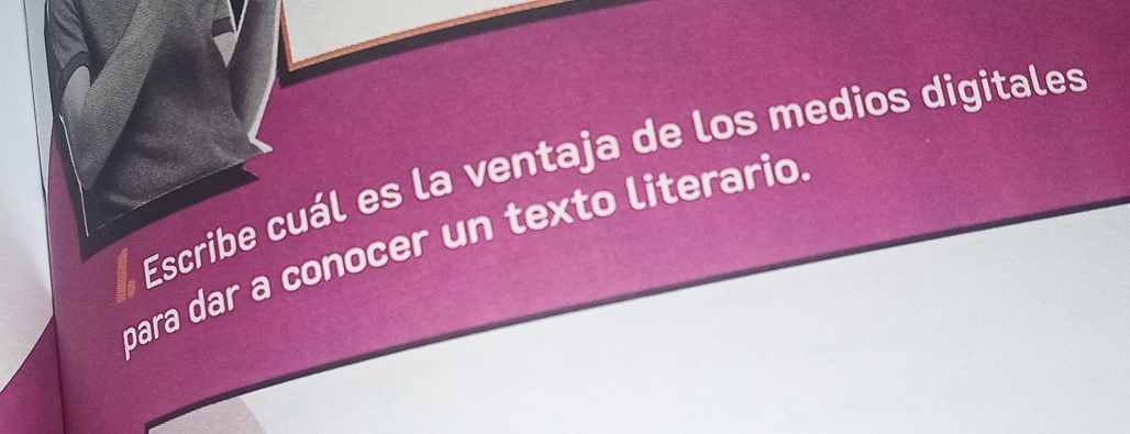 Escribe cuál es la ventaja de los medios digitales 
para dar a conocer un texto literario.