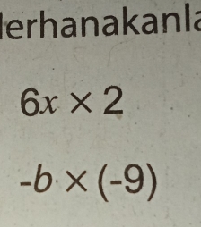 lerhanakanla
6x* 2
-b* (-9)