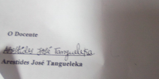 Docente 
Arestides José Tangueleka