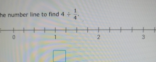 he number line to find . 4/  1/4 .